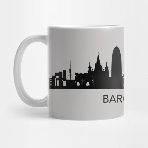 Barcelona Skyline by Elenia Design